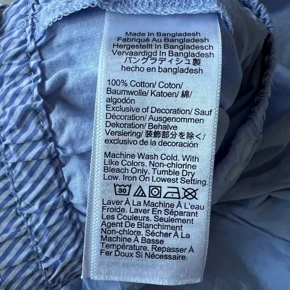 J Crew Classic Pajama Pant In End On End Cotton Large Light Blue Cool Lilac - Picture 10 of 10